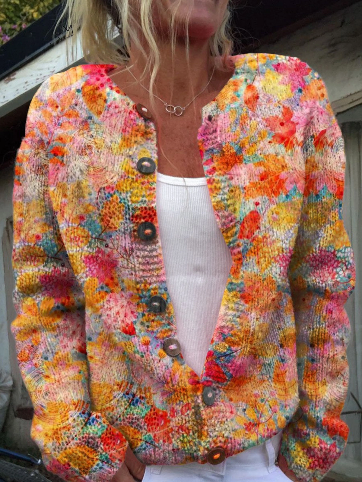 Alberta Cardigan Donna in Maglia a Maniche Lunghe, foto 1