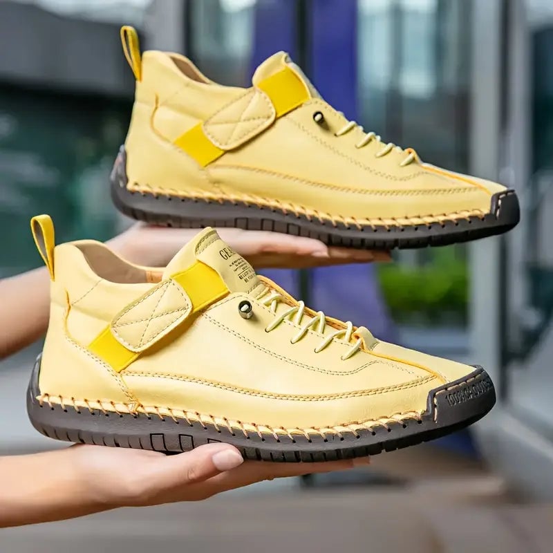 Aldegonda Sneakers Donna con Lacci e Suola Piatta in Giallo, foto 1