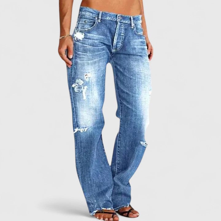 Almerinda Jeans Donna in Denim a Zampa in Blu, foto 1