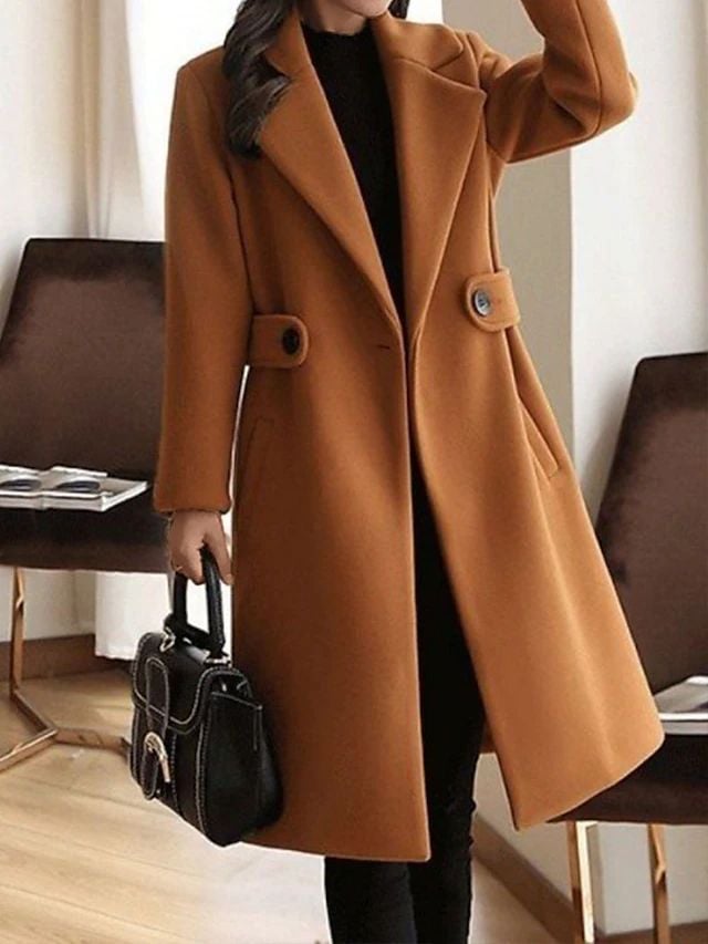 Alvina Cappotto Donna dal Taglio Lungo con Revers, foto 1
