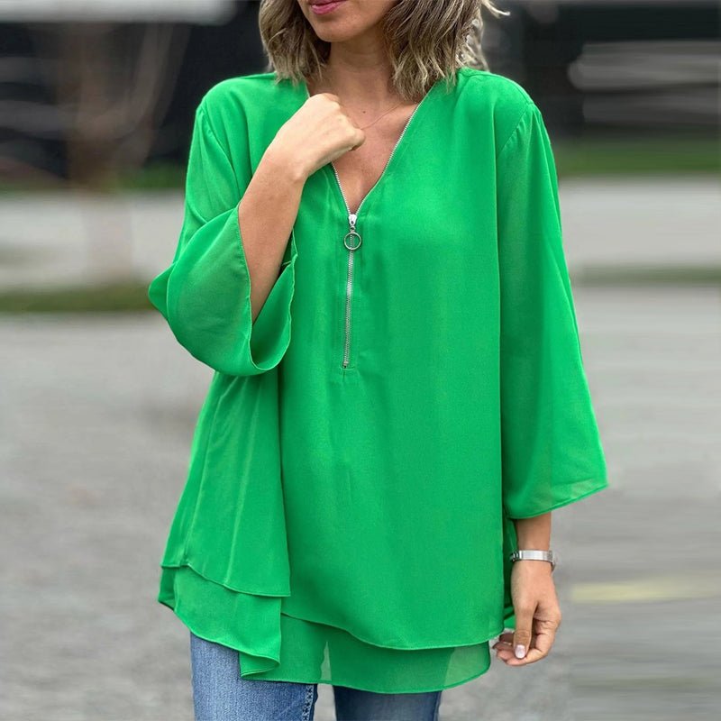Amabile Blusa Donna in Chiffon con Zip, foto 2