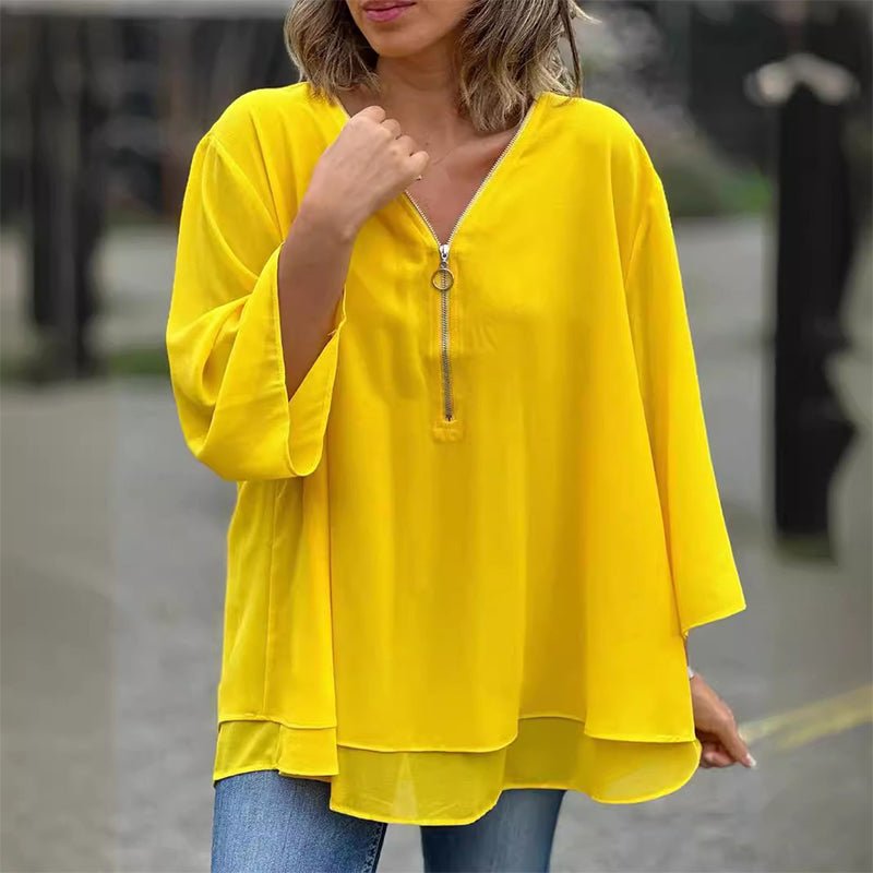 Amabile Blusa Donna in Chiffon con Zip, foto 4