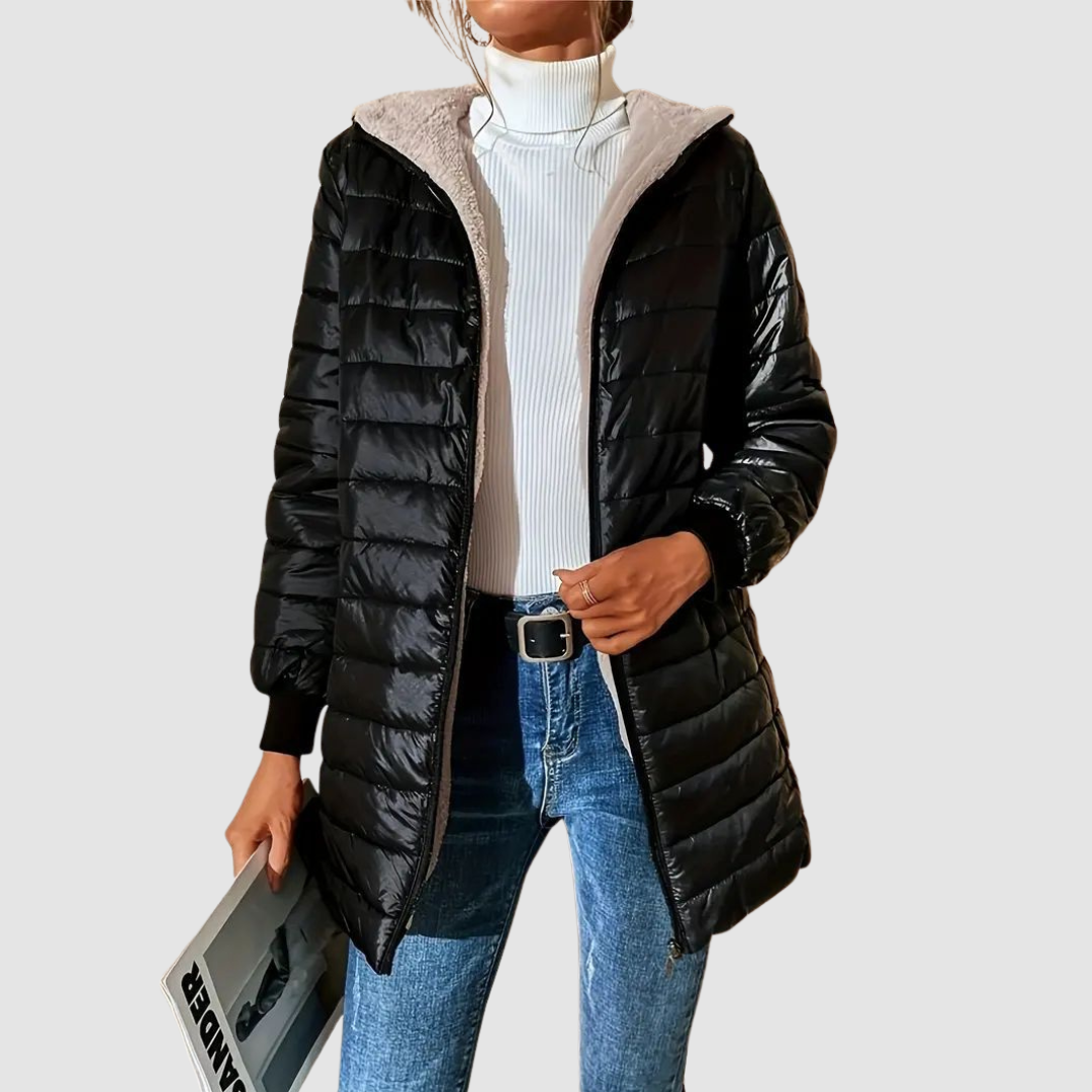 Bertina Cappotto Donna con Cappuccio con Zip e Trapuntatura, foto 2