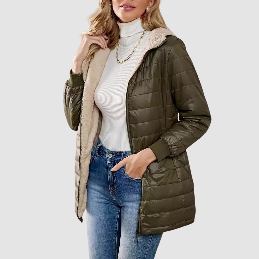 Bertina Cappotto Donna con Cappuccio con Zip e Trapuntatura, foto 5