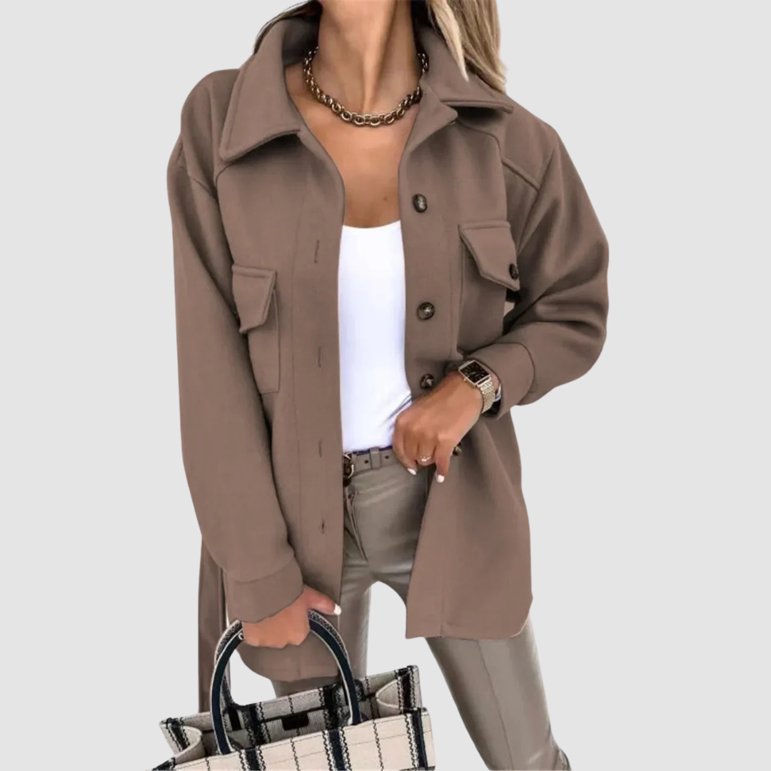 Casimira Giacca Donna con Bottoni e Tasche, foto 3