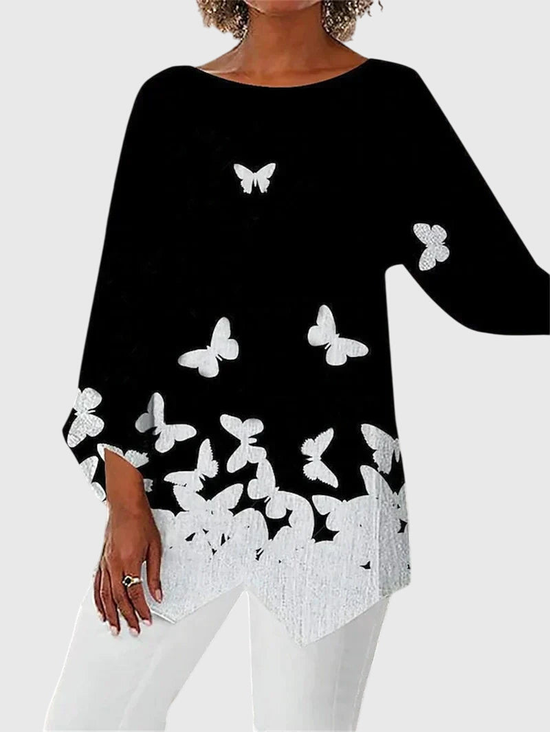 Concettina Top Donna dal Taglio Oversize con Girocollo e Stampa Integrale, foto 5