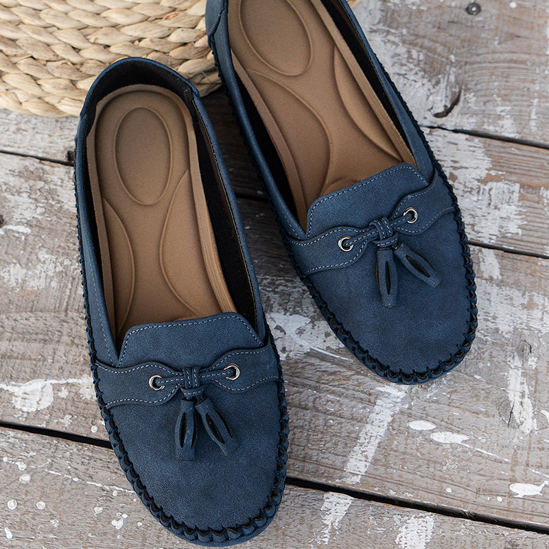 Doralice Mocassini Donna con Suola Piatta e Frange in Blu, foto 5