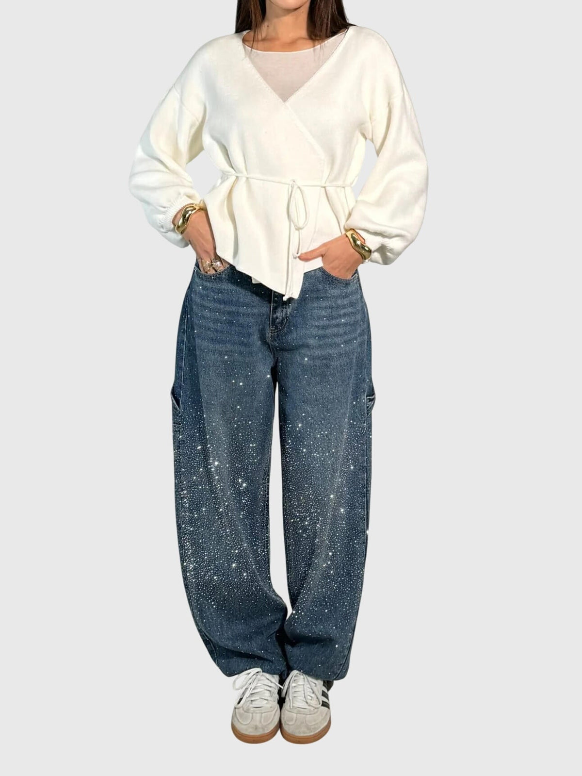 Faustina Pantaloni Donna a Zampa con Tasche, foto 1