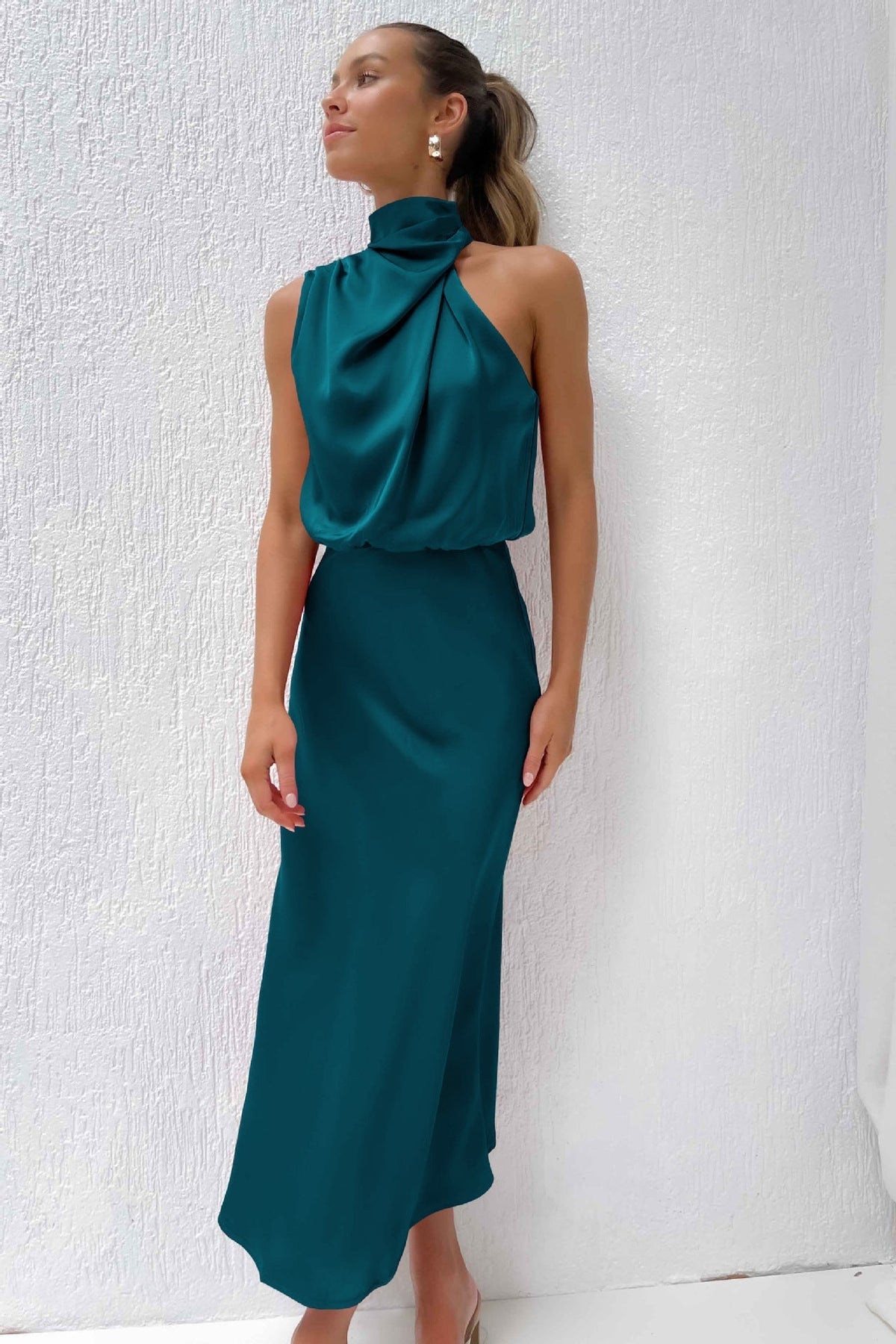 Fiamma Abito Donna con Collo Alto in Lunghezza Maxi, foto 10