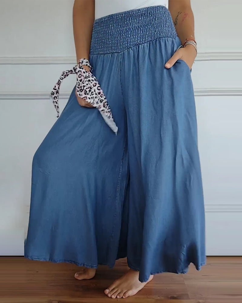 Giacoma Pantaloni Donna in Poliestere a Zampa con Tasche, foto 2