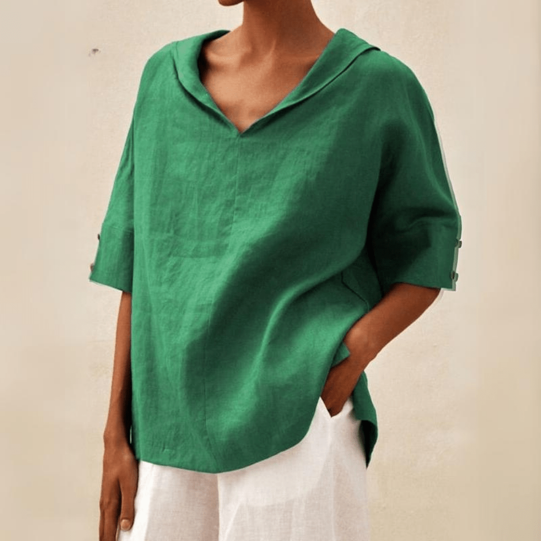 Ginevra Camicia Donna dal Taglio Oversize con Scollo a V, foto 1