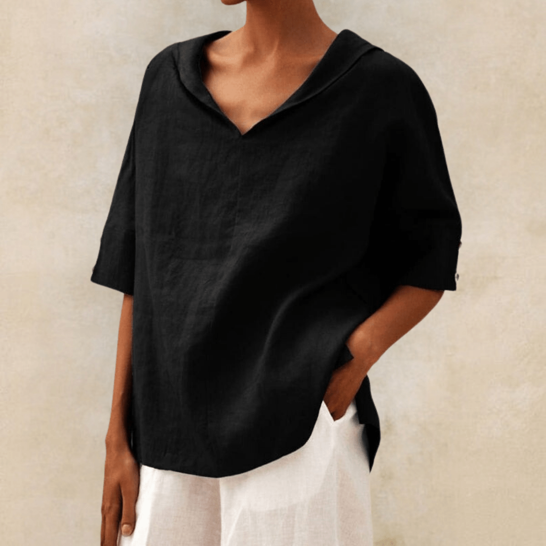 Ginevra Camicia Donna dal Taglio Oversize con Scollo a V, foto 5