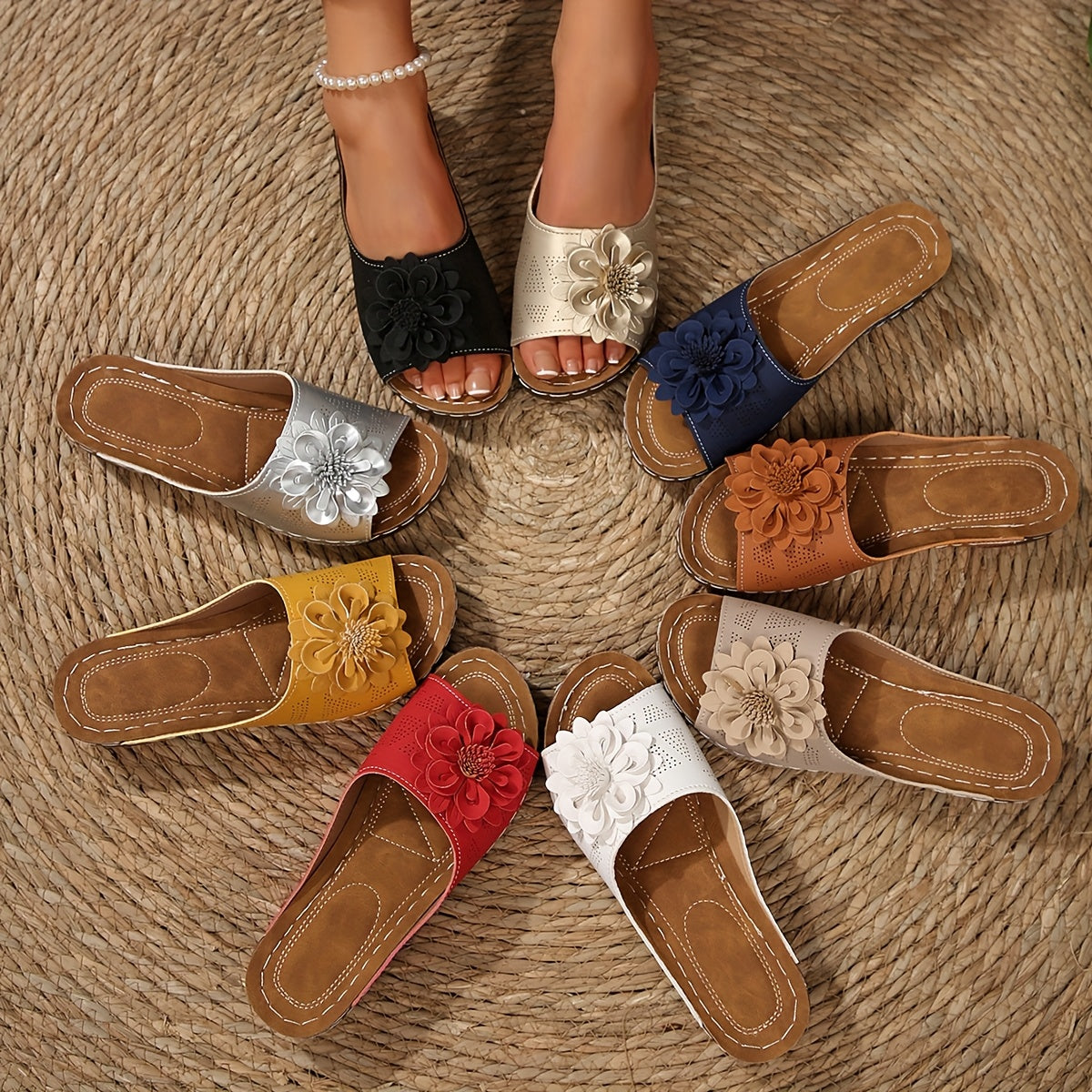 Immacolata Sandali Donna con Suola Spessa e Stampa Floreale, foto 9