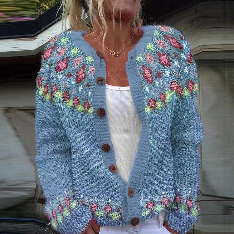 Ippolita Cardigan Donna con Girocollo con Bottoni a Maniche Lunghe, foto 1