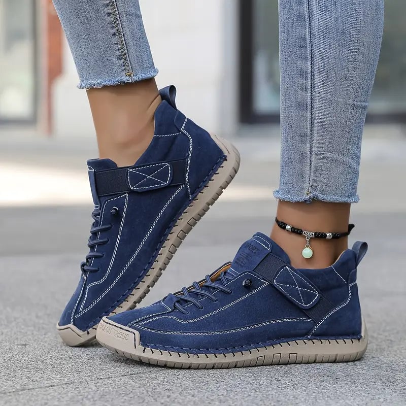 Itala Sneakers Donna con Lacci e Suola Piatta in Blu, foto 1