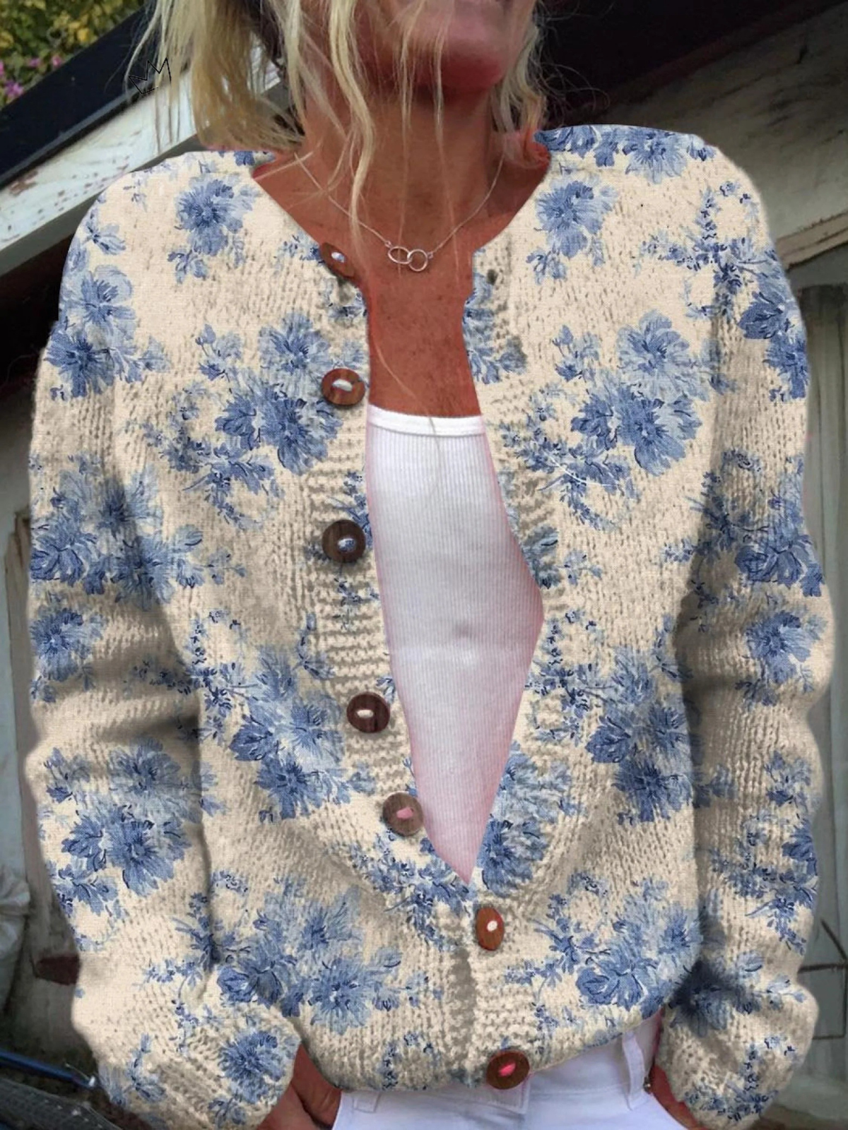 Libera Cardigan Donna in Maglia dalla Vestibilità Aderente, foto 1