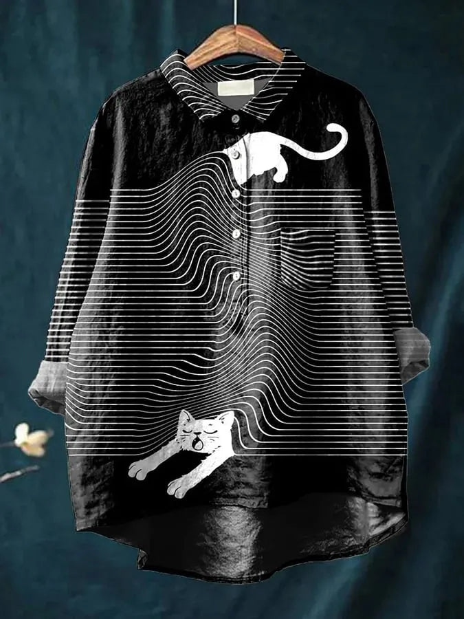 Lionella Blusa Donna in Poliestere con Bottoni e Stampa Integrale, foto 4