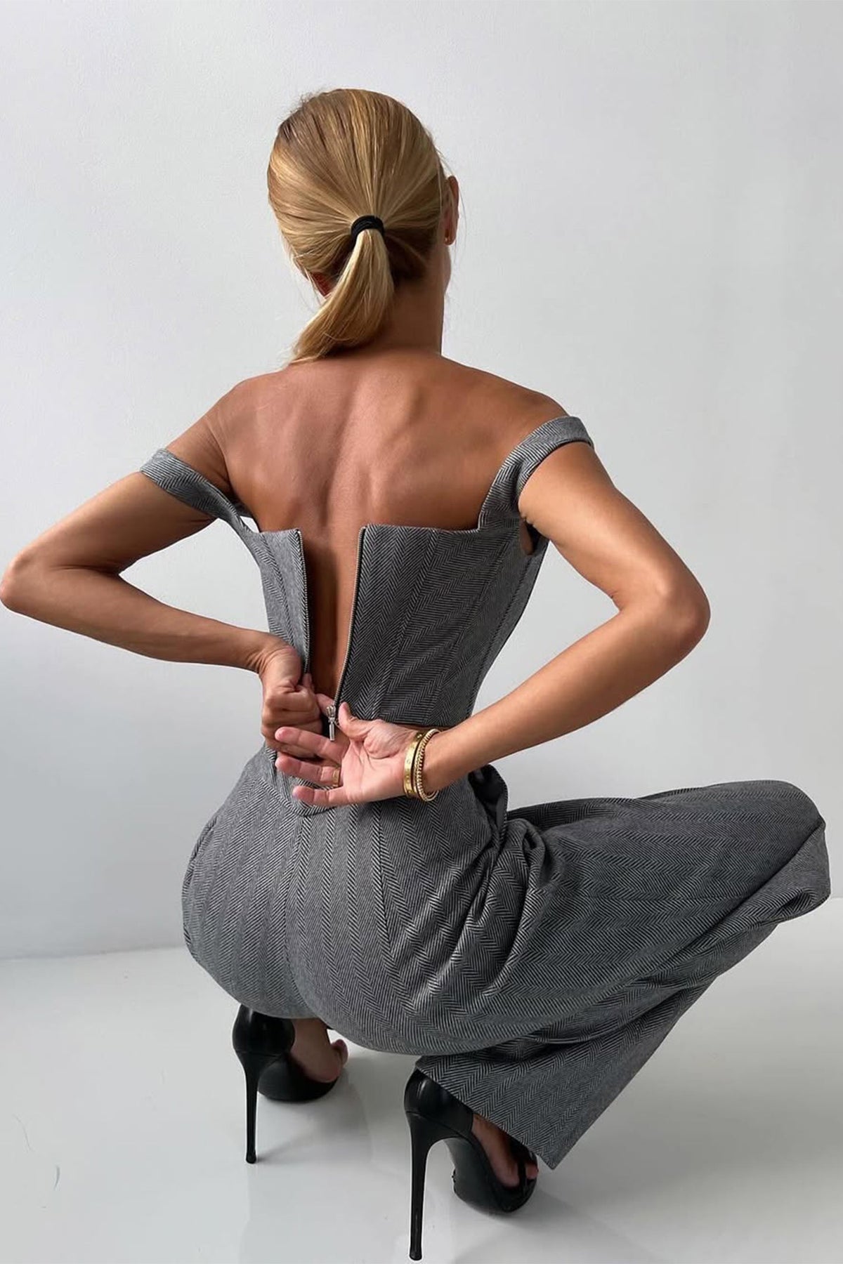 Lucetta Completo Donna a Zampa con Revers a Maniche Lunghe, foto 5