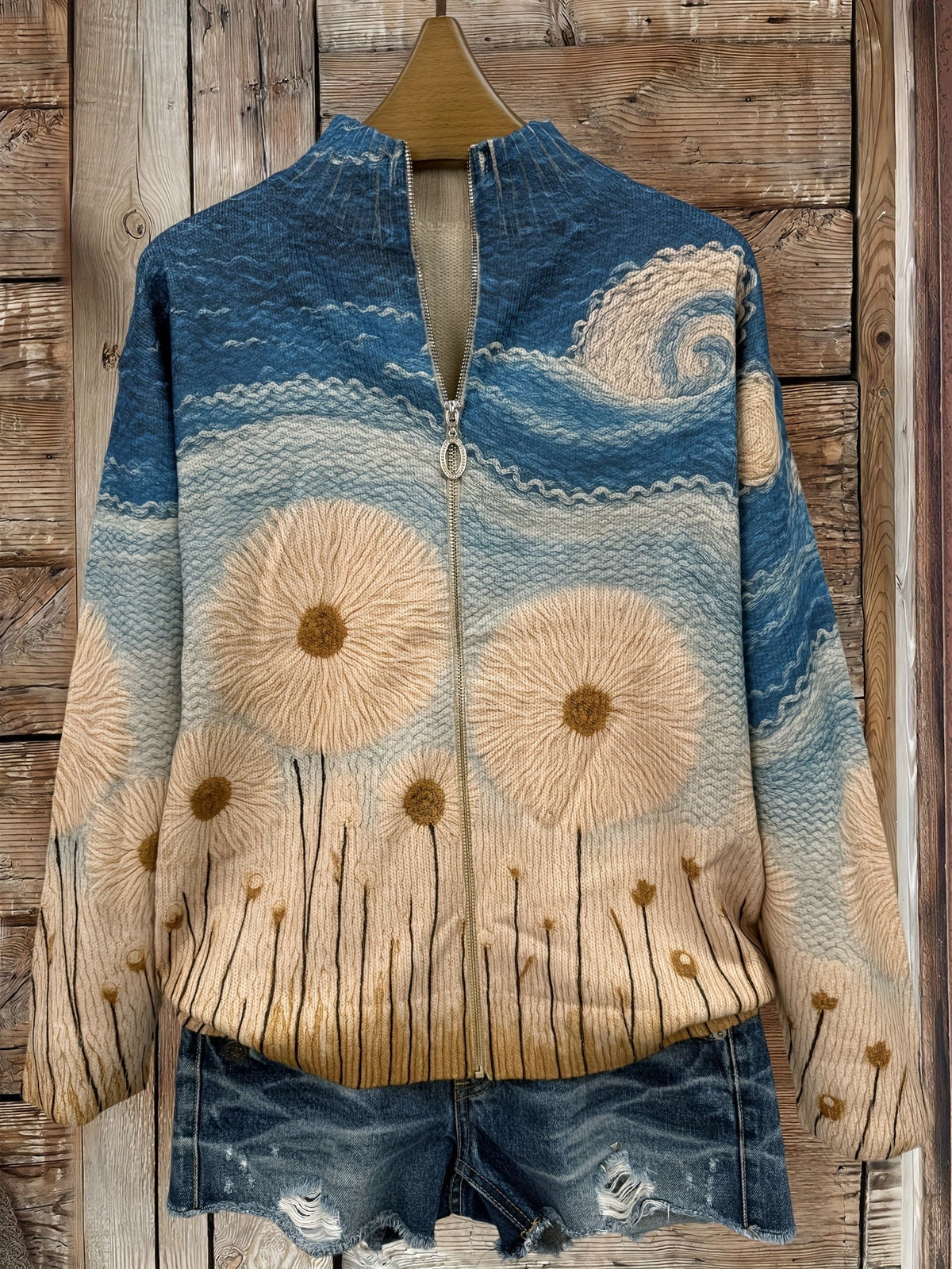 Mariuccia Cardigan Donna in Maglia con Zip e Trapuntatura, foto 2