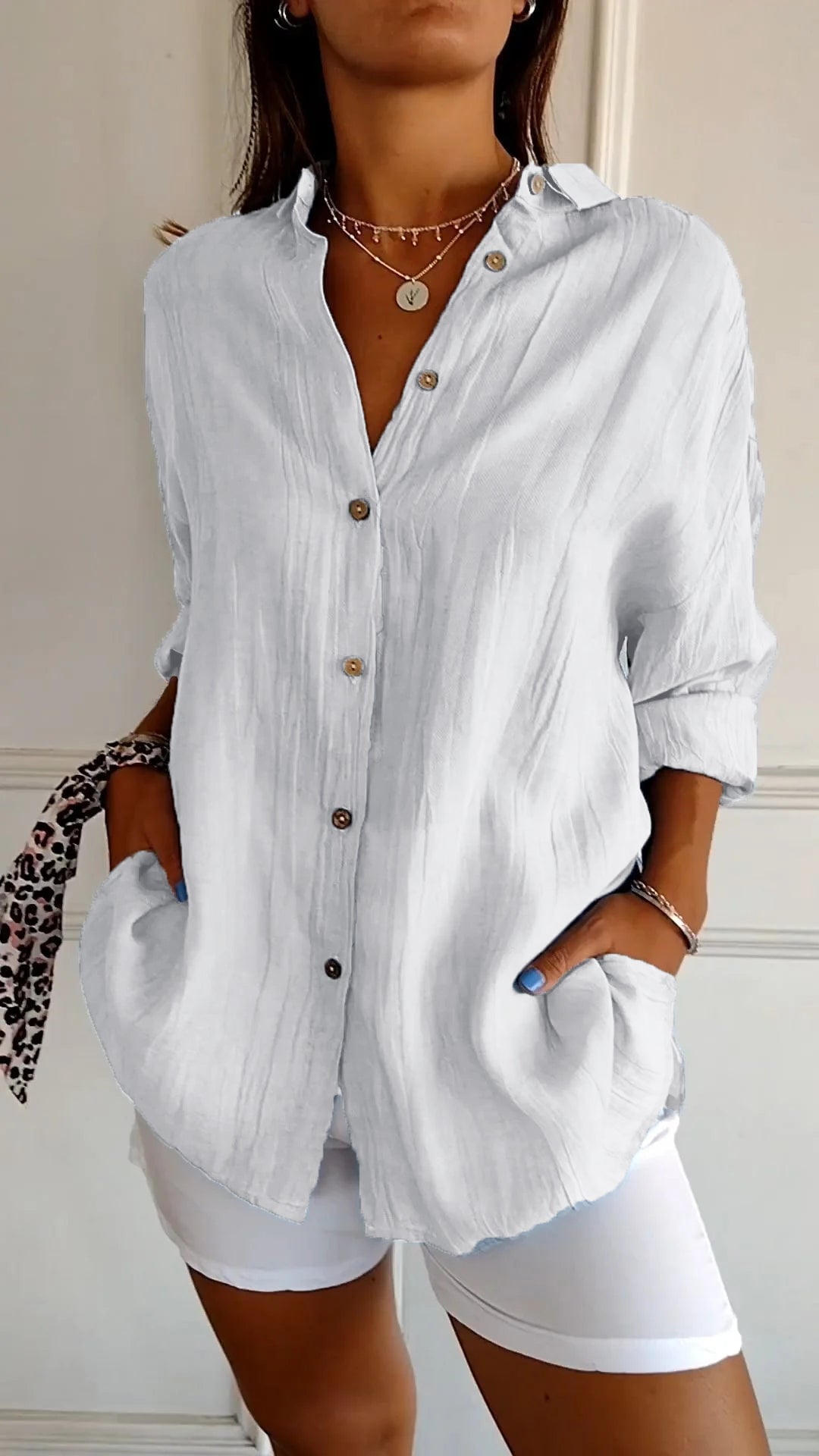 Mavi Camicia Donna con Revers e Pieghe, foto 1