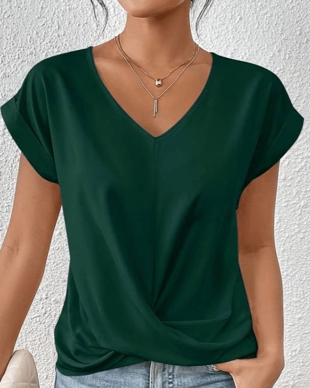 Melinda Top Donna con Scollo a V a Maniche Corte, foto 1