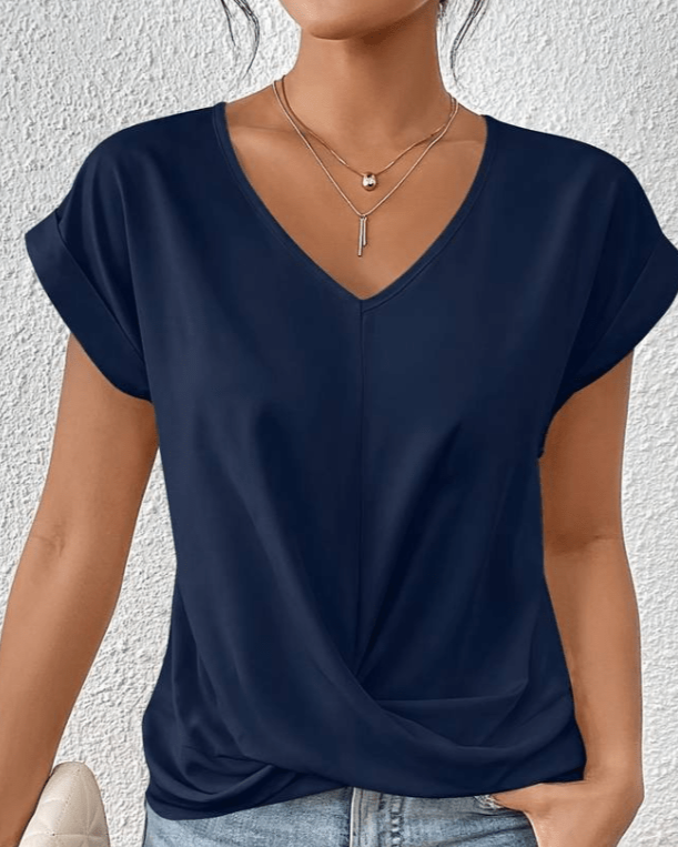 Melinda Top Donna con Scollo a V a Maniche Corte, foto 2