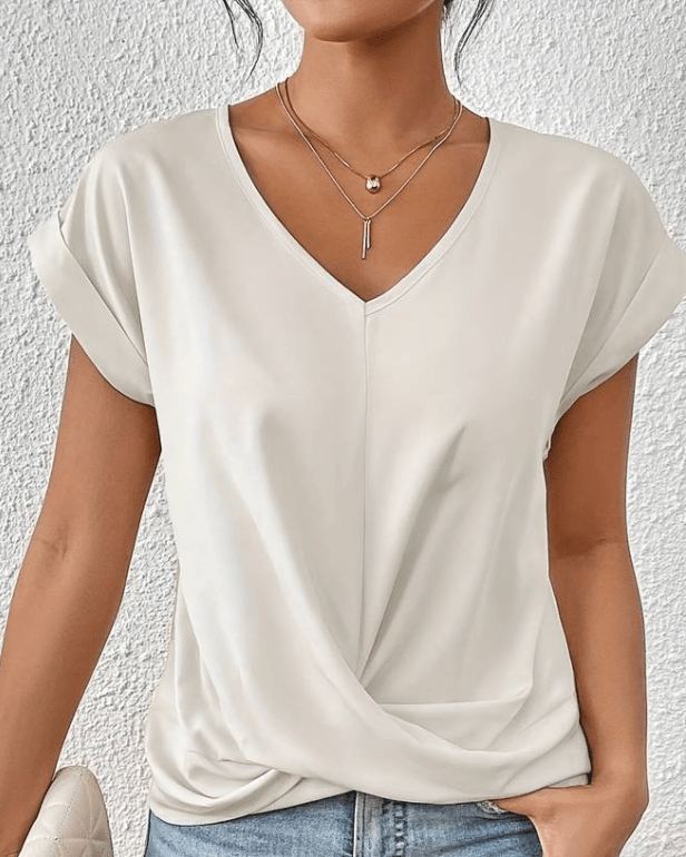 Melinda Top Donna con Scollo a V a Maniche Corte, foto 3