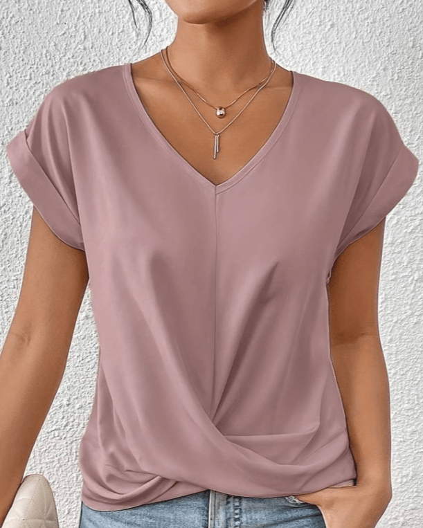Melinda Top Donna con Scollo a V a Maniche Corte, foto 4