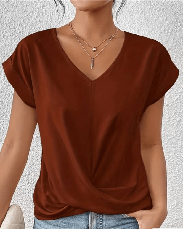 Melinda Top Donna con Scollo a V a Maniche Corte, foto 5