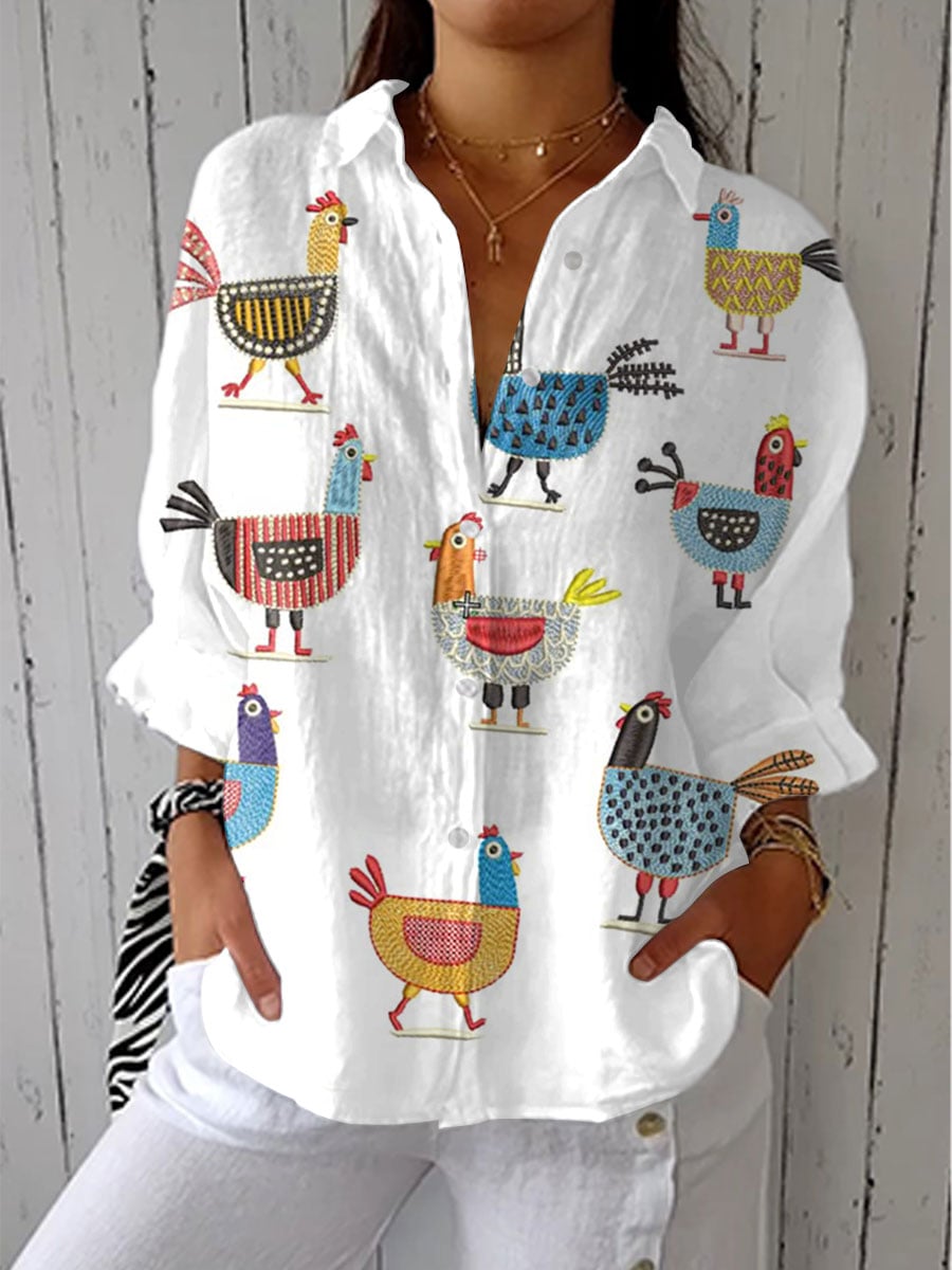 Merope Blusa Donna dalla Vestibilità Morbida con Bottoni in Multicolore, foto 1