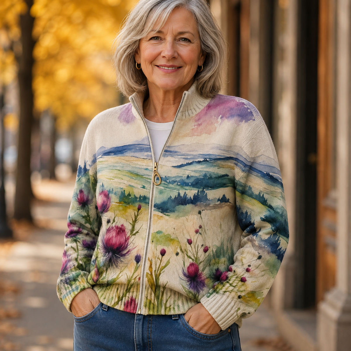 Mina Cardigan Donna in Maglia con Zip, foto 2