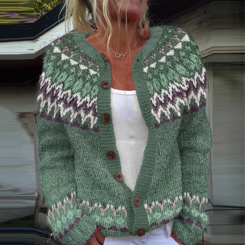 Olivia Cardigan Donna con Girocollo con Bottoni a Maniche Lunghe, foto 1