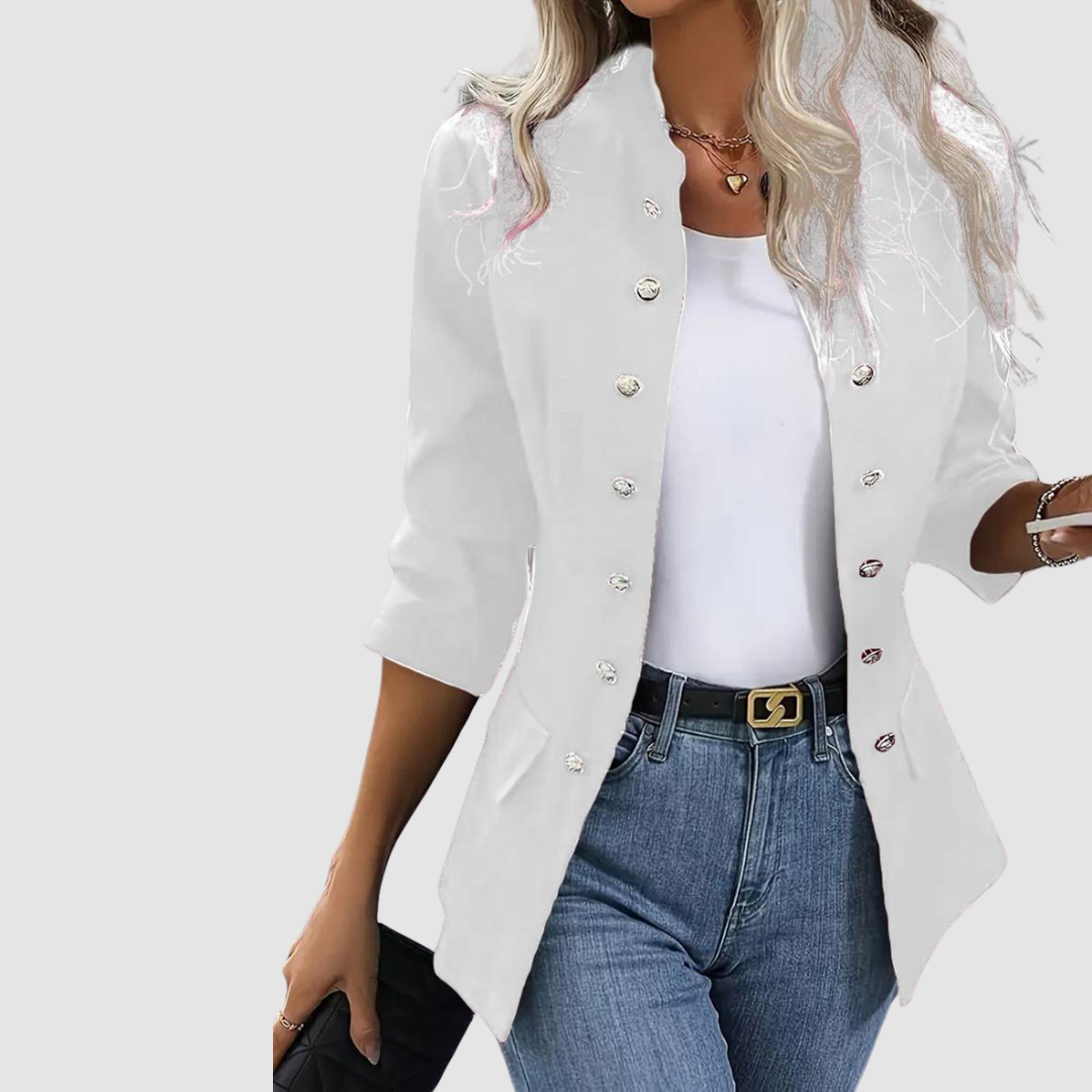 Perlina Blazer Donna in Cotone con Bottoni, foto 10