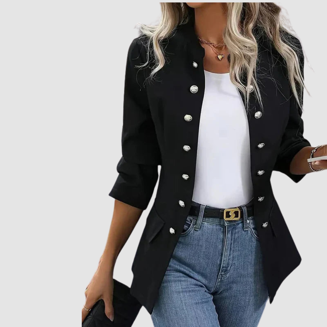 Perlina Blazer Donna in Cotone con Bottoni, foto 5
