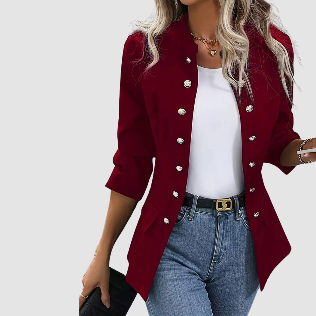 Perlina Blazer Donna in Cotone con Bottoni, foto 8