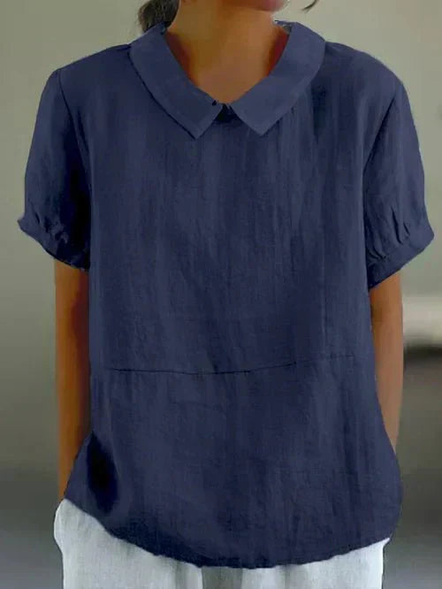 Porzia Camicia Donna dalla Vestibilità Morbida con Collo Classico, foto 4