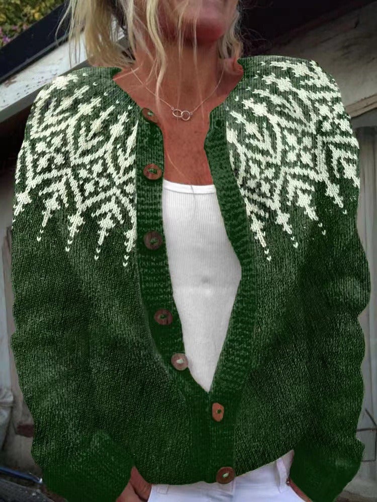 Prudenza Cardigan Donna con Girocollo con Bottoni a Maniche Lunghe, foto 1