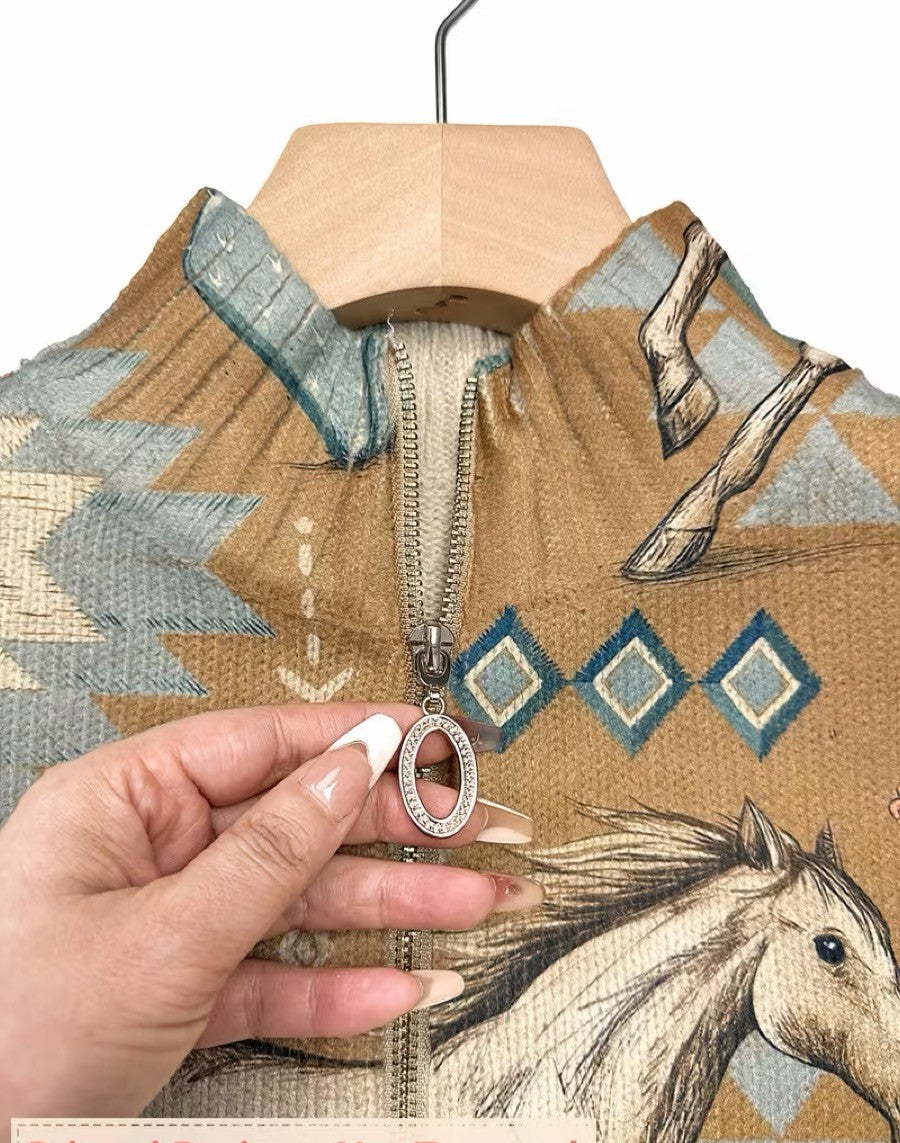Ramona Cardigan Donna con Zip e Stampa Integrale, foto 3