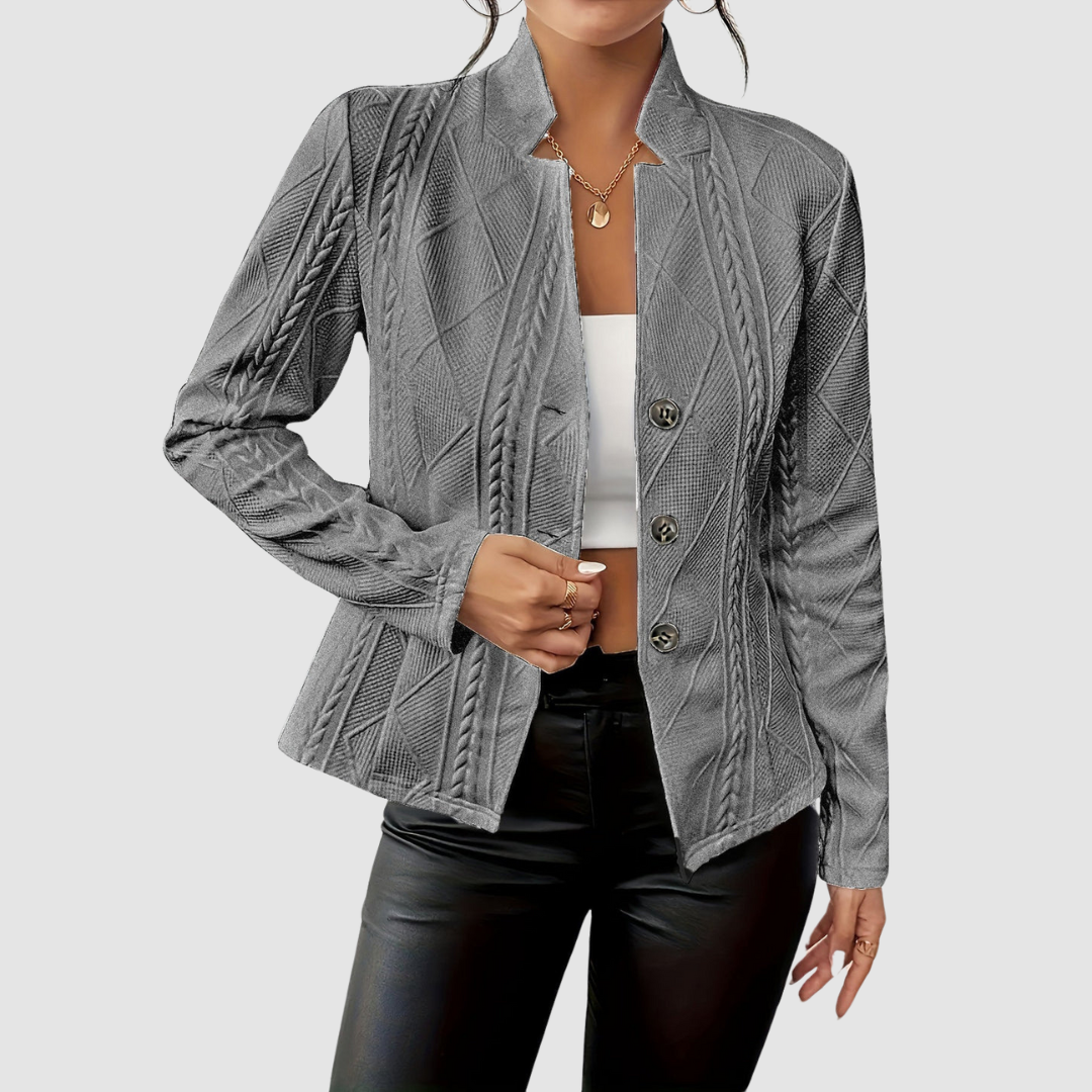 Romilda Blazer Donna a Linea a con Collo alla Coreana, foto 4