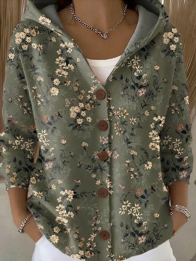 Rosabella Cardigan Donna dal Taglio Lungo con Cappuccio e Stampa Integrale, foto 4