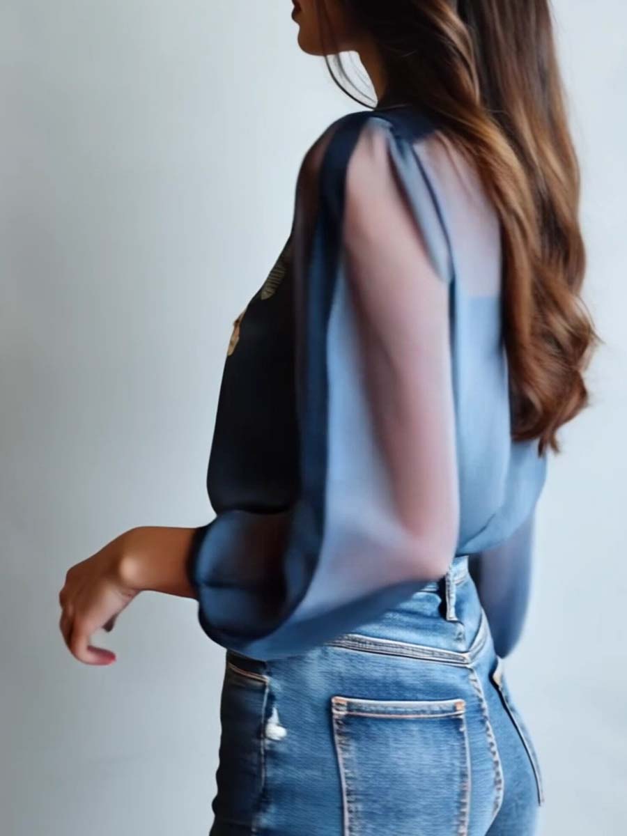 Simona Blusa Donna dalla Vestibilità Morbida con Stampa Floreale, foto 2