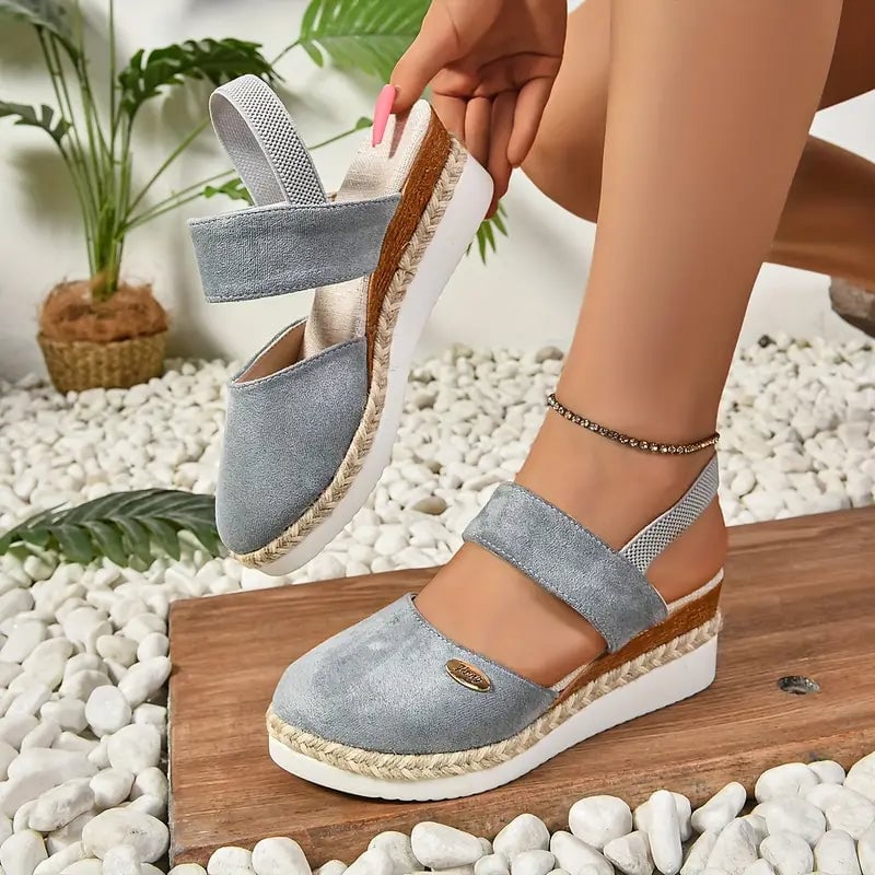 Sofronia Sandali Donna con Elastico e Suola Spessa in Bianco, foto 4