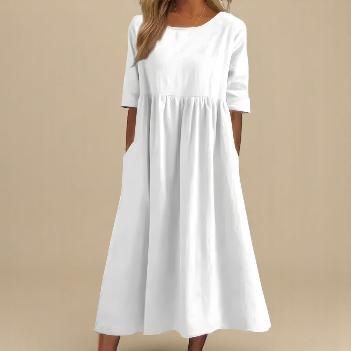 Tina Abito Donna con Girocollo a Maniche Corte e Tasche, foto 7