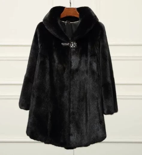 Vanessa Cappotto Donna in Eco Pelliccia dal Taglio Lungo, foto 1