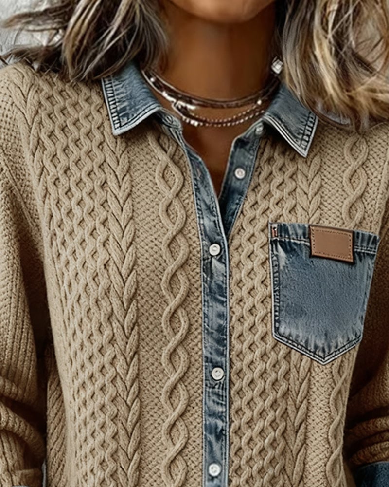 Zita Camicia Donna in Denim dal Taglio Lungo, foto 1