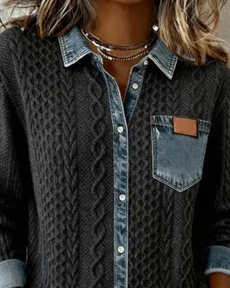 Zita Camicia Donna in Denim dal Taglio Lungo, foto 7
