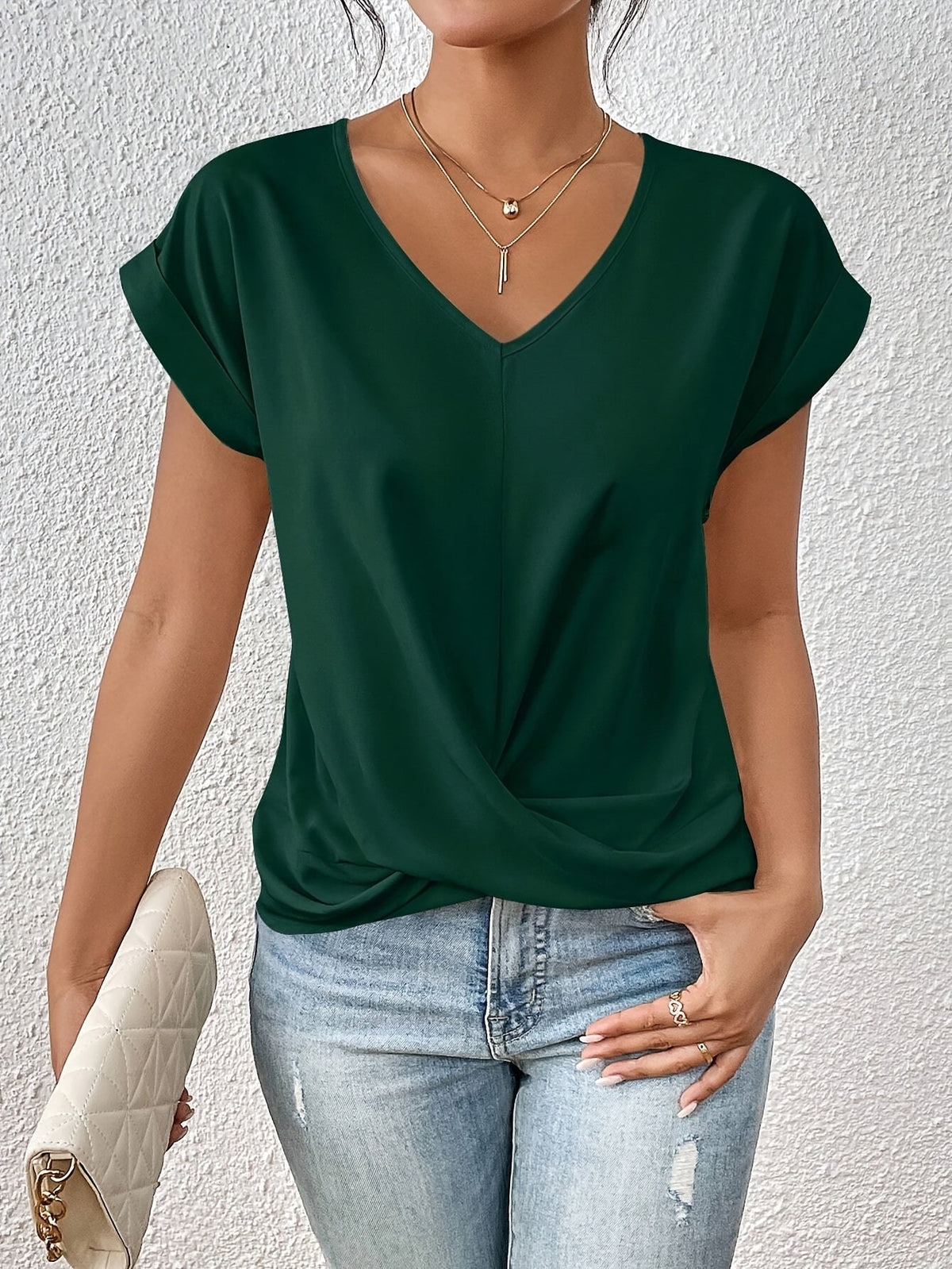 Zoraide Camicia Donna dalla Vestibilità Morbida con Scollo a V, foto 8