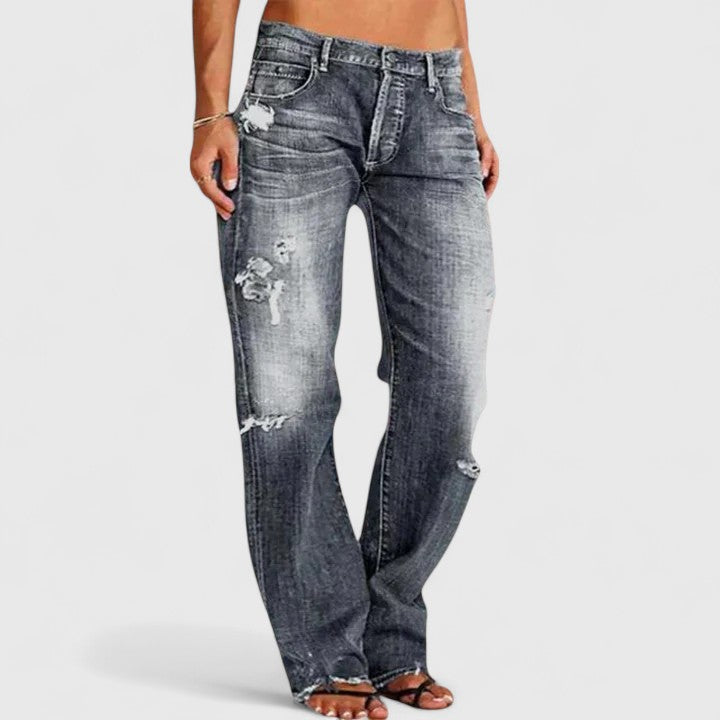 Almerinda Jeans Donna in Denim a Zampa in Blu, foto 4