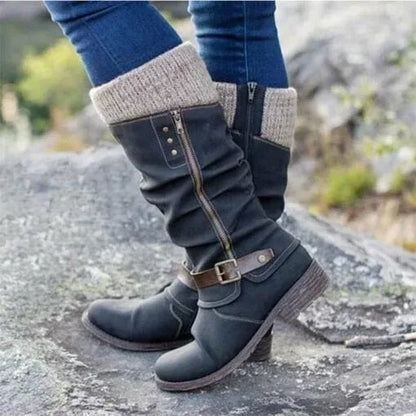 Angiola Stivali Donna con Fibbia e Suola Piatta, foto 1