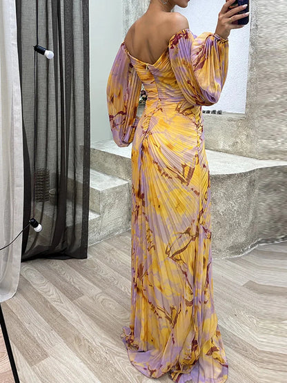 Annita Abito Donna con Scollo a V a Maniche Lunghe e Stampa Floreale, foto 3